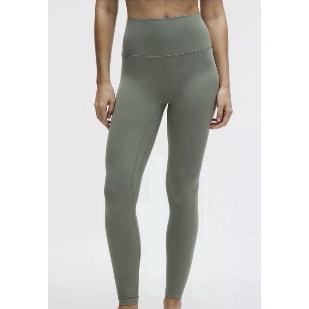 Lululemon Align No Line High Rise Pant 25" Sage Green Leggings Size 2 Excellent